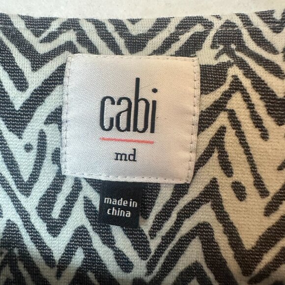 Cabi Jacket Style #3034 Womens M  Gray White Zig Zag Zebra Ponte Knit Pockets - Picture 4 of 6